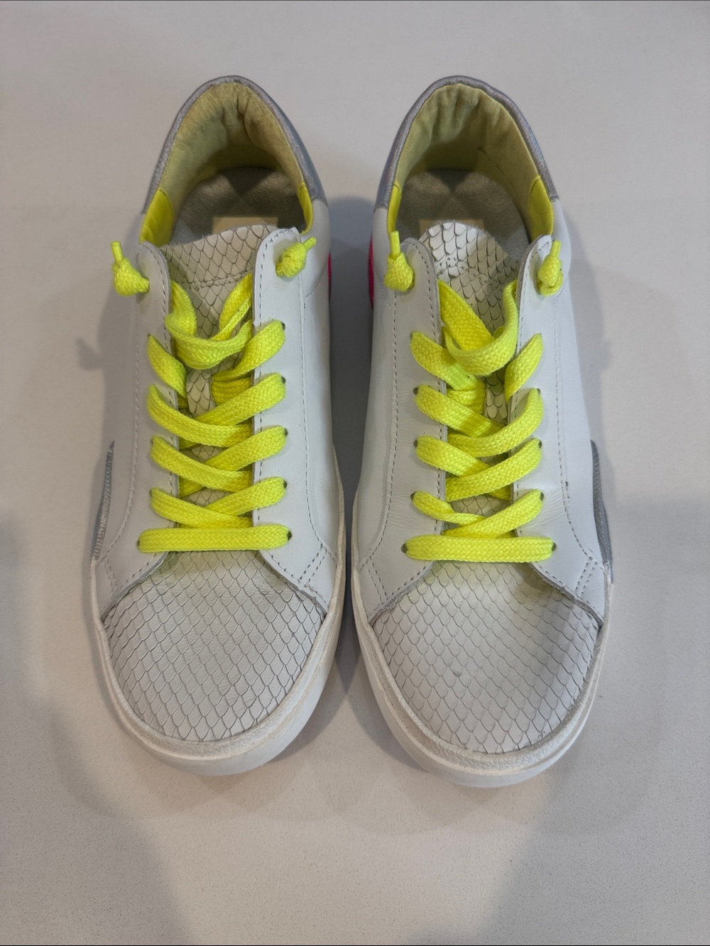 Dolce Vita Zina Neon Multi Leather Snake Embossed Sneakers | Size 7.5